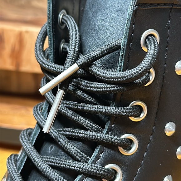 DR. MARTENS 1460 Stud Wanama Leather Lace Up Boots - Picture 14 of 16